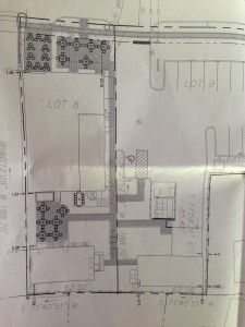 Section of plans prepared by Wayne Ingram of Engineering & Land Planning Associates, Inc. on behalf of the Brick Farm Market
