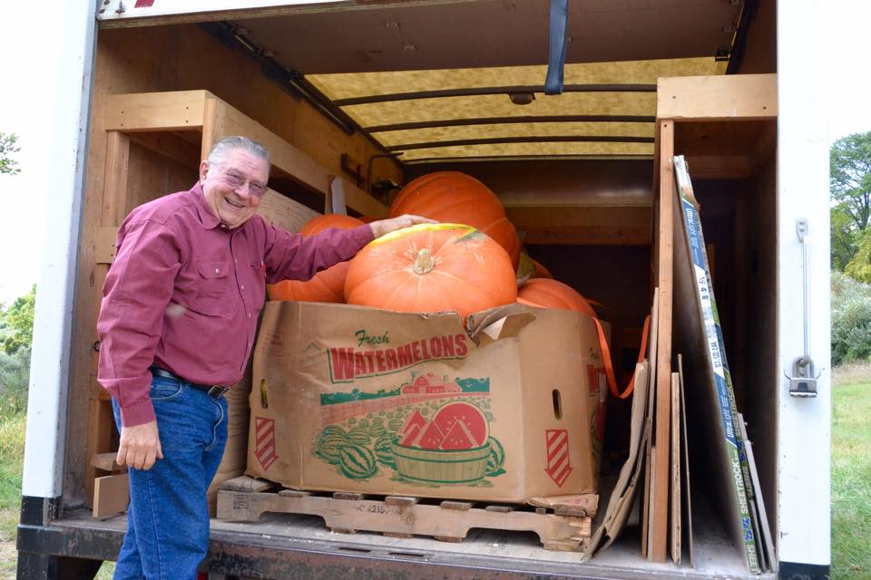 Erwin Harbat of Harbat Farm who donated the pumpkins to the Arts Council