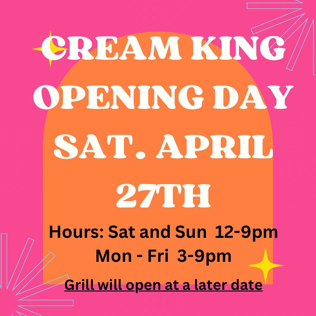 Cream King opening Saturday! MercerMe